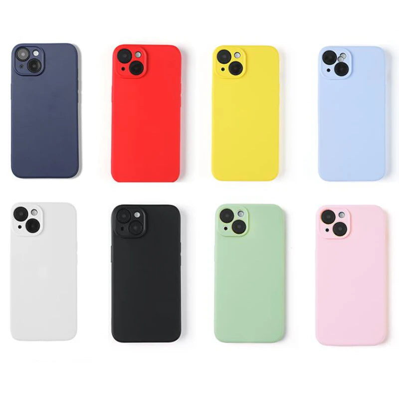 Luxury Liquid Silicone Phone Case for iPhone  – Candy Color Soft Back Cover Fundas For iPhone