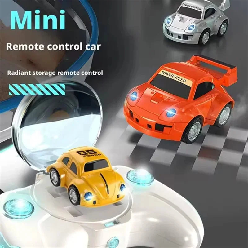 1/87 2.4G Mini Rc Car Stowage Remote Control Cars 2Ch High Speed Rc Racing Vehicle with Lights Toys for Boys Kids Birthday Gifts