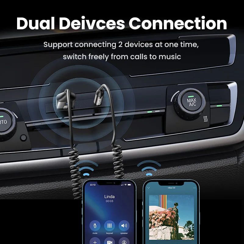 Bluetooth Receiver 5.3 Adapter Hands-Free Car Kits AUX Audio 3.5mm Jack Music Wireless Receiver for Car BT Transmitter