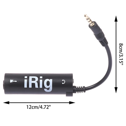 I-Rig Converter Ersättningsgitarr irig Gitarreffekter Gitarrgränssnittskonverterare för telefon Gitarrljudgränssnitt Gitarrtuner