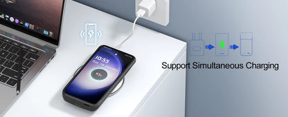 NEWDERY 4700mAh Wireless Charging Battery Case for Samsung Galaxy S23