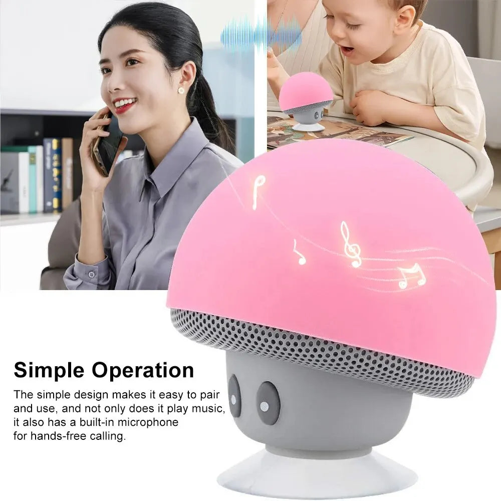 Mini Mushroom Bluetooth Speaker - Creative Mini Suction Cup Portable Smart Speaker for Phones - Cross-border Cartoon Gift