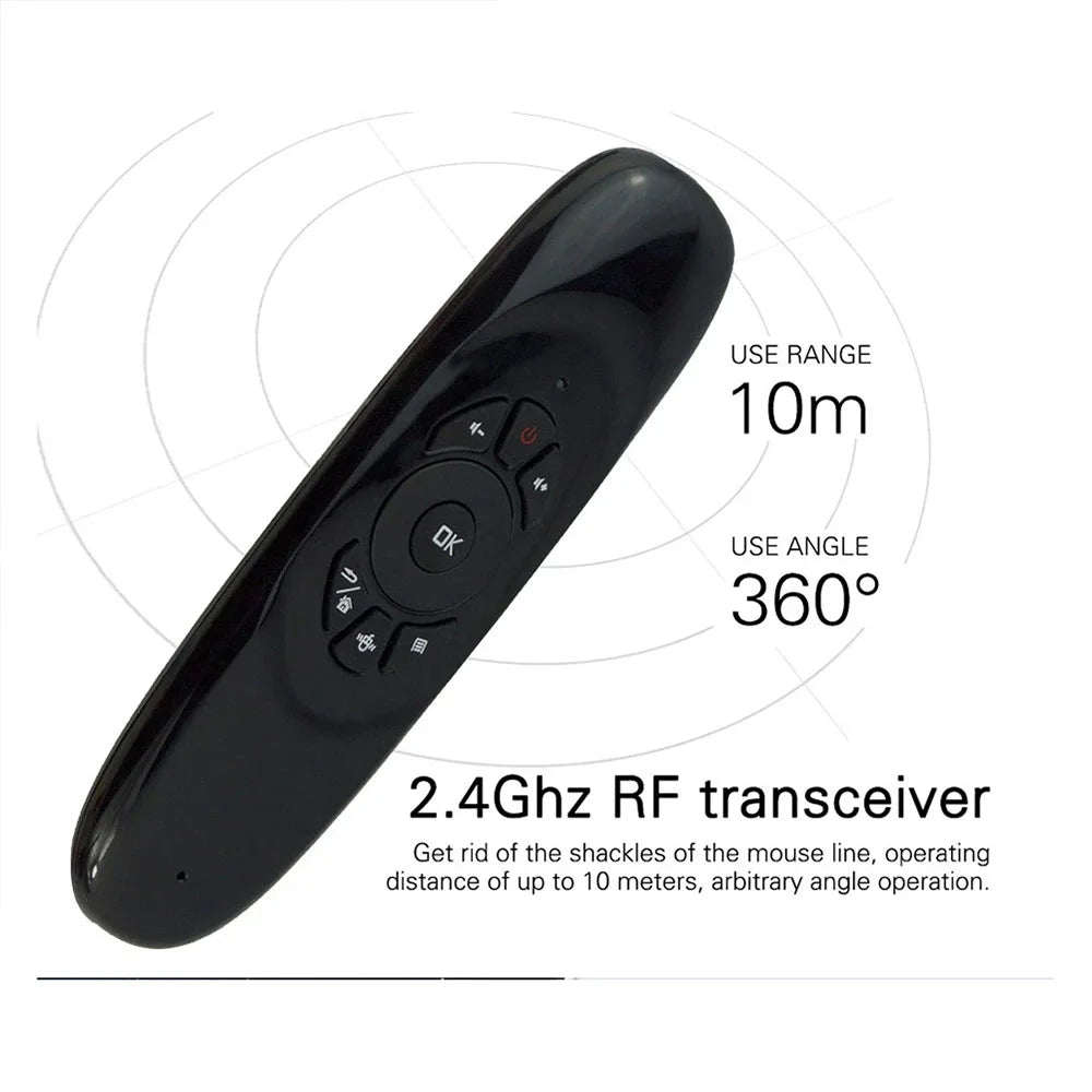 C120 Air Mouse 2.4G RF Smart Fjärrkontroll 7 Färg Bakgrundsbelysning Engelsk Trådlöst tangentbord för Android Smart TV Box