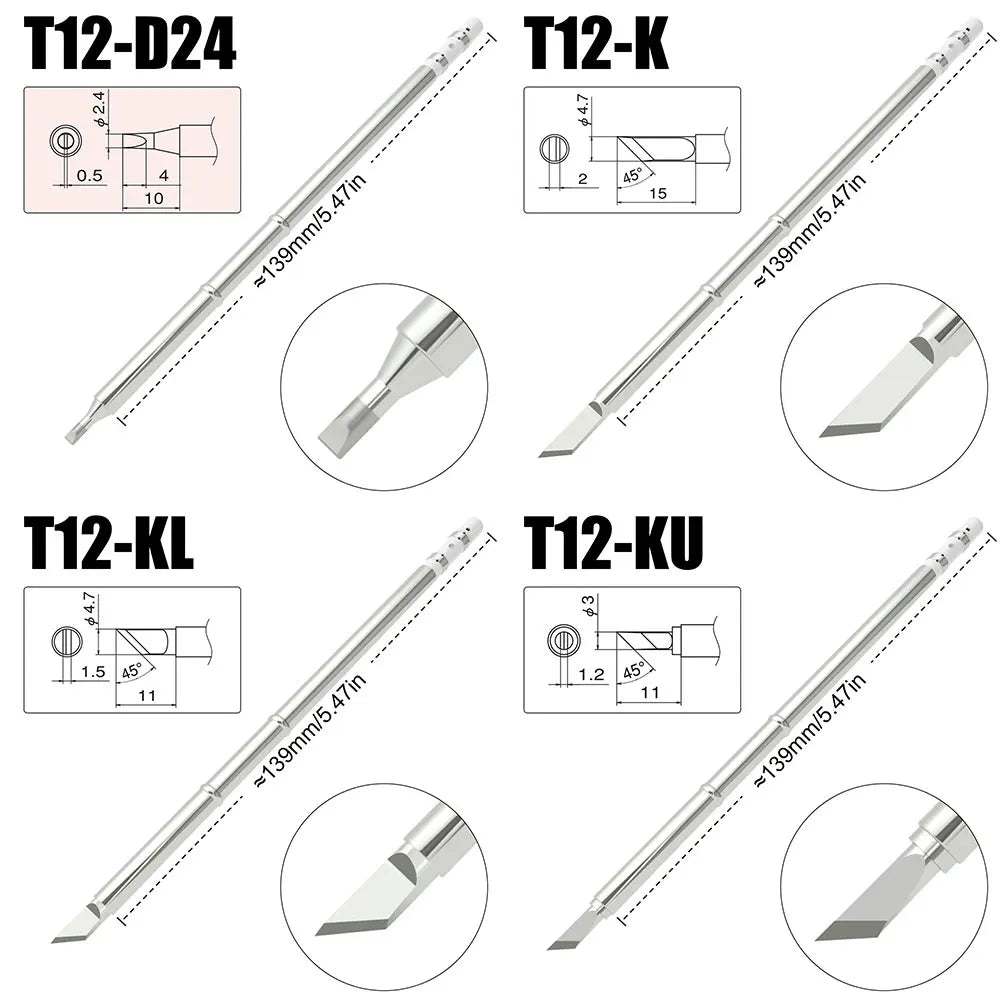 T12 Series Tip for Soldering Iron Replacement Tips Heater Solder Head Weller Electric Welding Equipment Tools Sting Tin Cautin