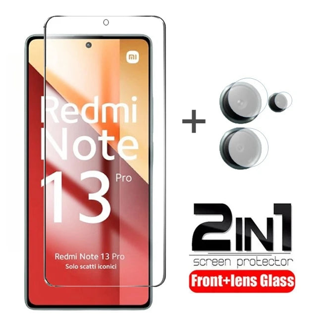 4in1 Tempered Glass For Xiaomi Redmi Note 13 Pro 4G 5G 13Pro+ Note13 Pro Plus Camera Lens Film Protective Screen Protector