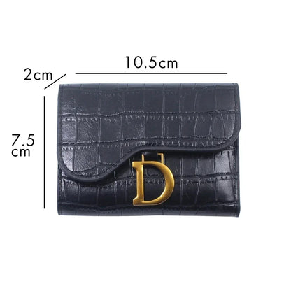 Women's Short Leather Wallet – Compact Luxury Purse with Card Holder and Money Clip