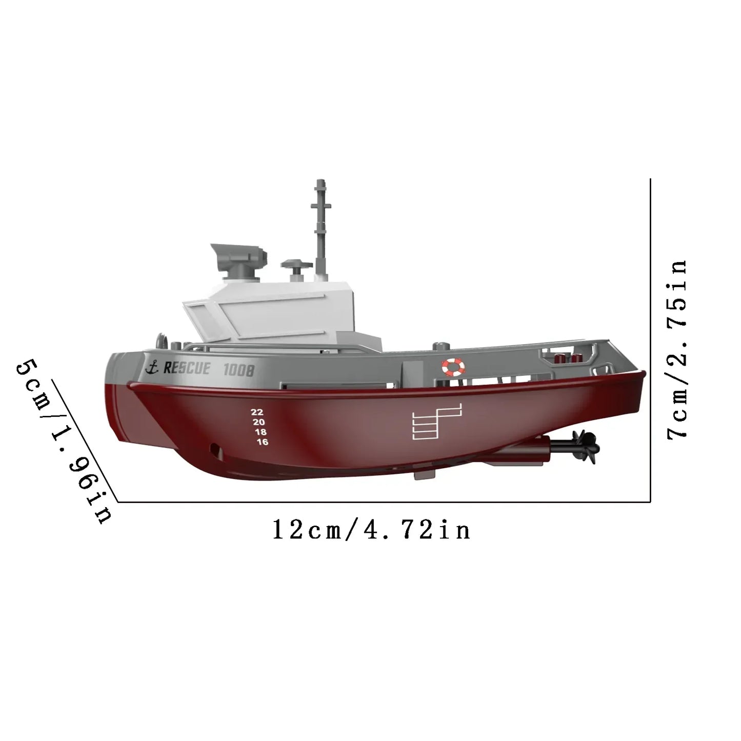 S820 RC Boat 2,4G 1/72 Kraftfull Dual Motor Långdistans trådlös elektrisk fjärrkontroll Bogserbåt modell Leksaker för pojkar Present