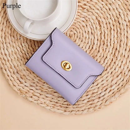 Custom Letters Fashion Women Short Wallet PU Leather Three Fold Wallet Small Coin Purse Ins Style Credit Card Holder Money Clip