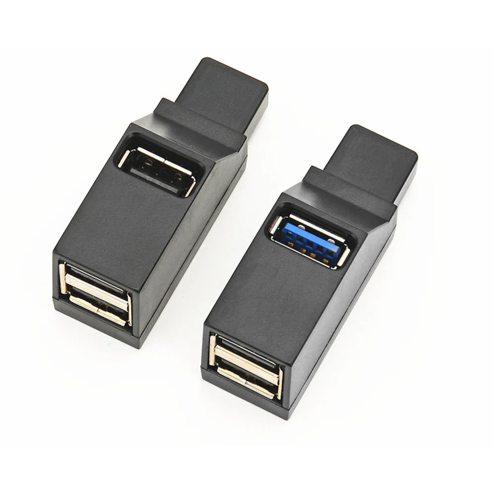 USB 3.0 HUB Adapter Extender Mini Splitter Box 1 till 3 portar Höghastighets USB 2.0 För PC Laptop U Diskkortläsare