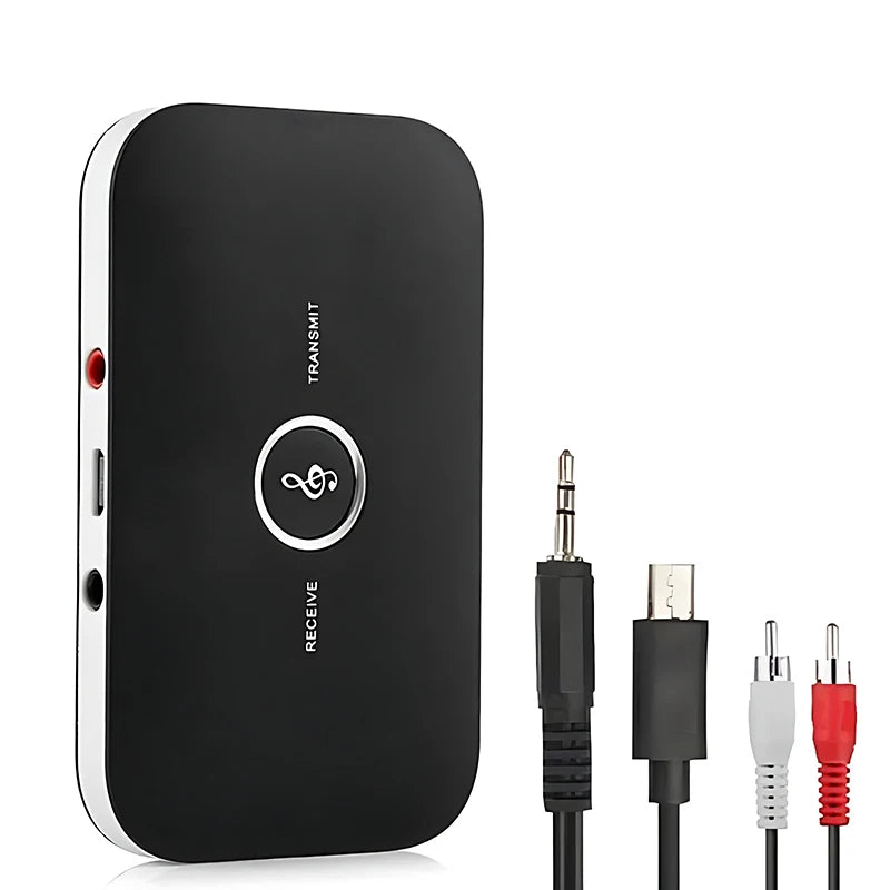 Uppgradera B6 2 i 1 Bluetooth 5.3 Audio Receiver Sändare 3,5 mm AUX+RCA 600mAh Batteri Trådlös Adapter För Bil PC TV Hörlurar