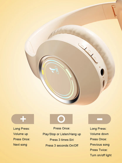 M3 Light-emitting Bluetooth Headset Folding LED Card Wireless Headset TYPE-C Charging Multi-scene Use Game Office