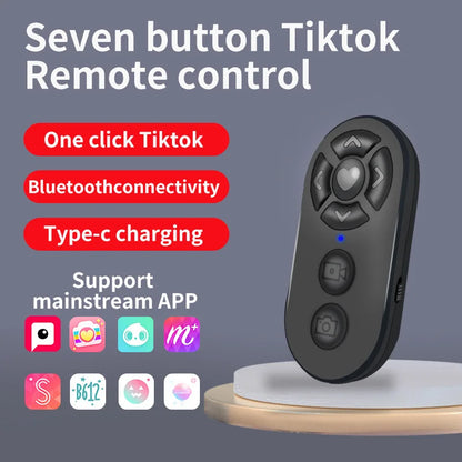 7 Buttons Wireless Phone Selfie Photo Shutter For Tiktok Video Page Turner Rechargeable Bluetooths-compatible Remote Controller