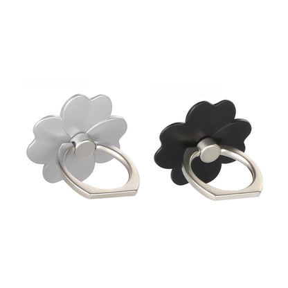 Four Leaf Clover Phone Finger Ring Holder for IPhone Samsung Metal Grip 360° Rotation Desktop Mobile Phone Stand Mount Bracket