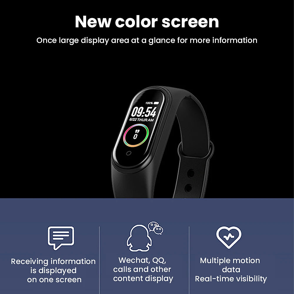 M4 Smart Watch Color Screen Step Counting Multi Sport Mode Message Reminder Photograp