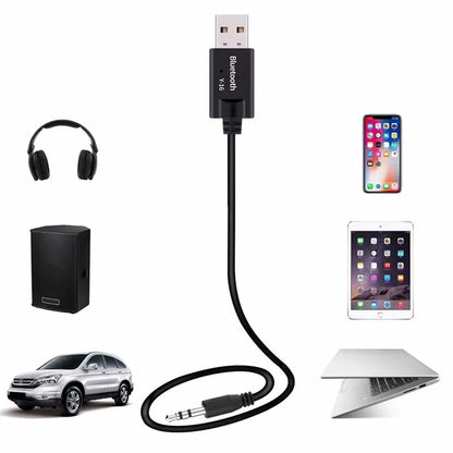 Bluetooth 5.0 Audio Receiver Car Kit 3.5MM 3.5 Jack AUX Auto Stereo Music USB Dongle Trådlös adapter för bilhögtalarförstärkare