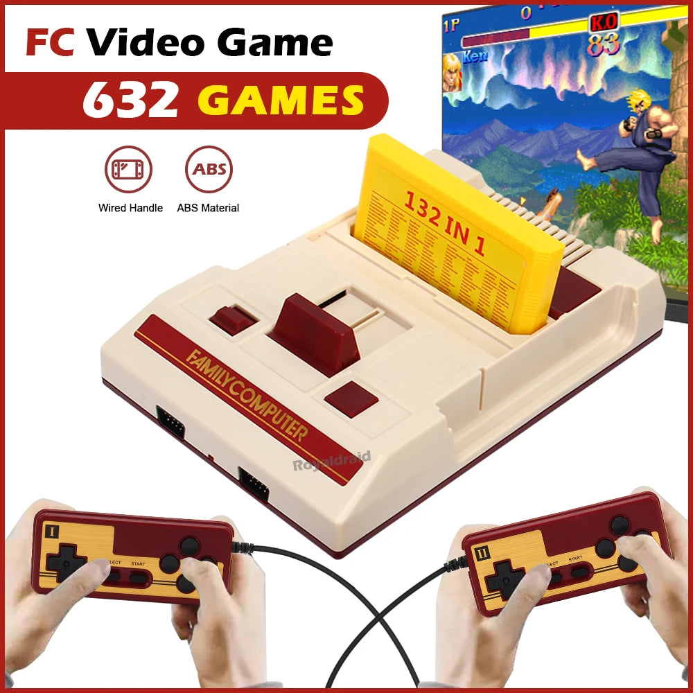 8 Bit Video Game Console Built in 500 Classic Games Family Computer TV Game Console Support Game Cartridge For FC Retro Gaming