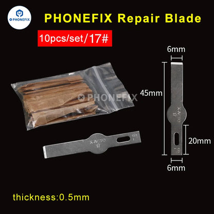 10pcs Scalpel Knife Blades Engraving Non-Slip Metal Scalpel Knife Replacement Craft Blades PCB Repair Hand Tools