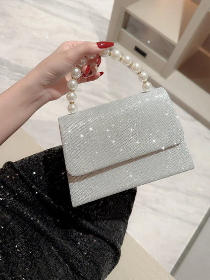 Diamond Square Dinner Handbag – Water Diamond Bankettväska för kvinnors aftonklänning, kändis Qipao liten väska