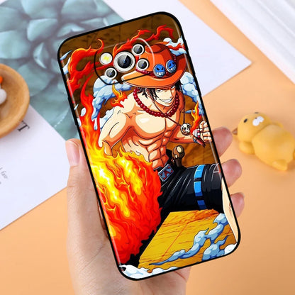 Anime Art Ones Pieces-fodral för Xiaomi: Svart TPU-telefonfodral