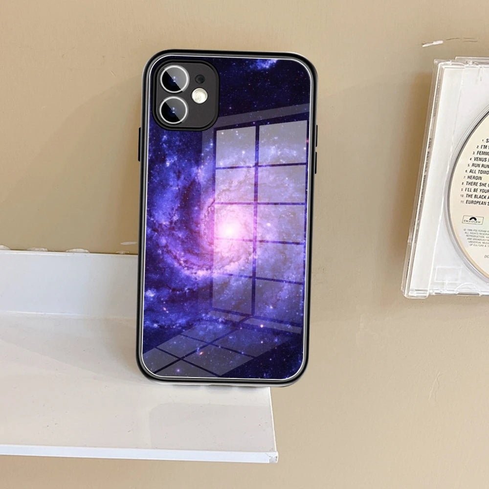 Universe Design Telefonfodral i härdat glas för iPhone och Samsung