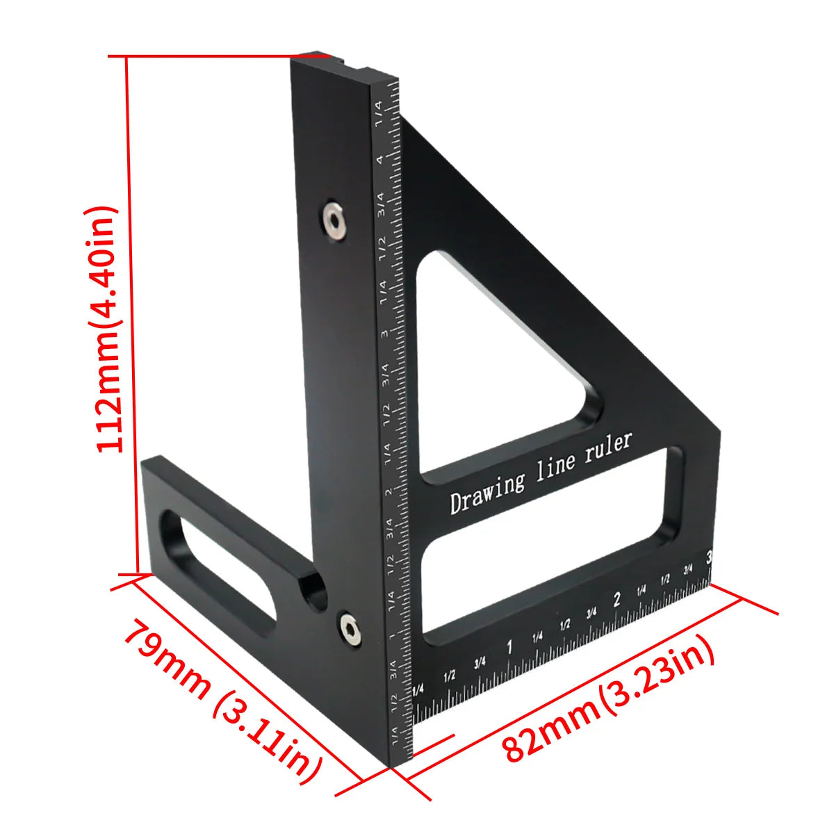 Carpenter Square -Woodworking Square Protractor Aluminum Miter Triangle Ruler 3D Multi Angle 45/90 Degree Layout Measuring Ruler