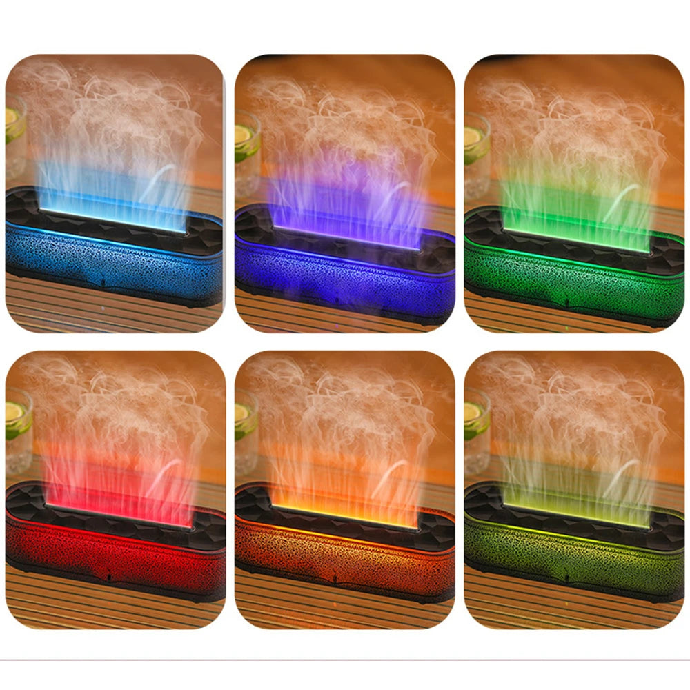 Rainbow Aroma Diffuser – Fire Flame USB luftfuktare, eterisk oljespridare med fjärrkontroll för hemdoft