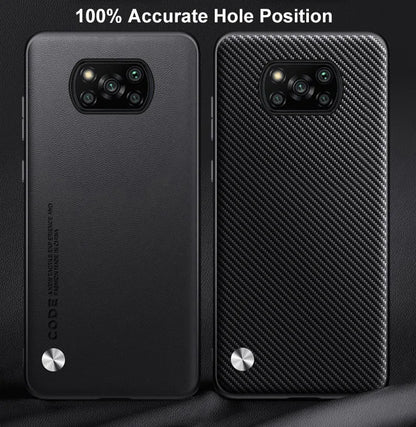 Lyxigt PU-läderfodral för Xiaomi Poco X3 Pro, matt bakstycke Silikonskydd för Poco X3 NFC, X3 Pro, Poco X3 Coque