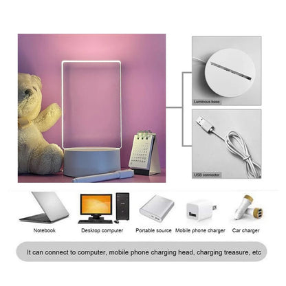 Transparent LED Night Light – USB Acrylic Message Board & Erasable Calendar