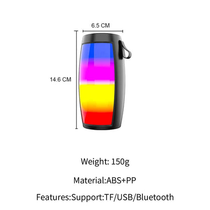 Bärbara Bluetooth-högtalare LED-lampor Högtalare utomhus stöder TF Bilstereo Present Trådlös ljudbox