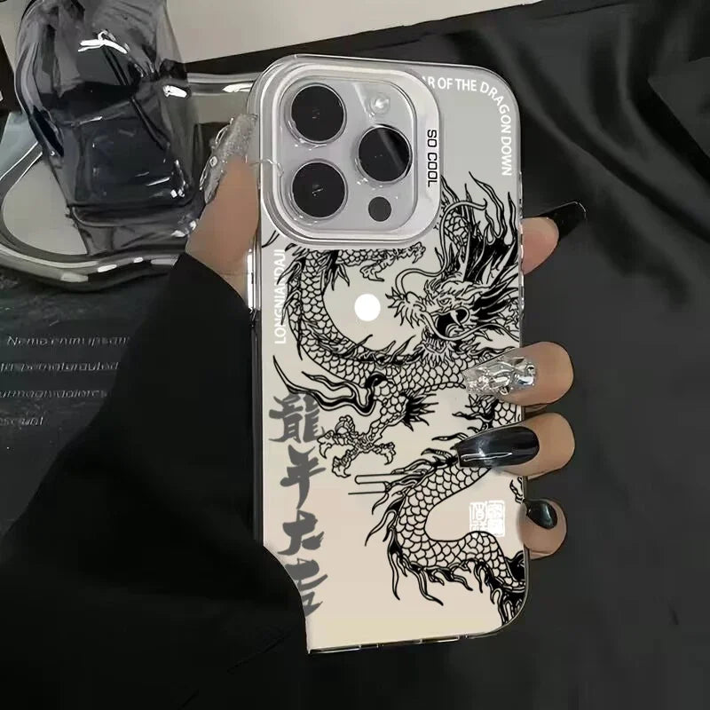 Luxury Dragon Totem Armour Case For iPhone: Anti-drop, Lens Protect, Plating Cover