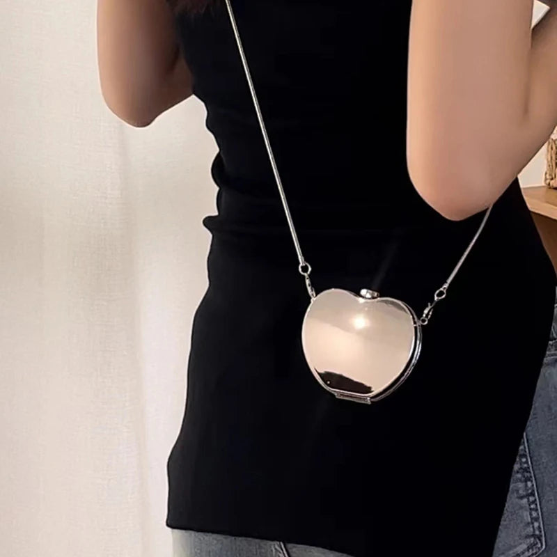 Women Mini Glossy Acrylic Round Small Bags Fashion Mini Square Bags Single Shoulder Crossbody Zero Wallet Small Headphone Bags