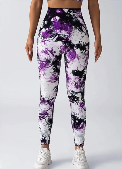 Women's High Waist Tie-Dye Yoga Leggings in 26 Colors