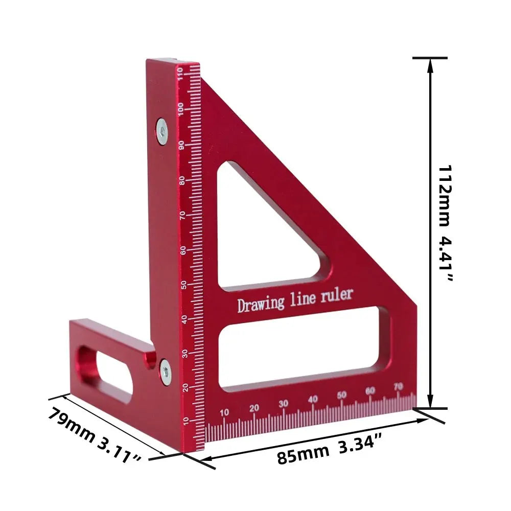 Carpenter Square -Woodworking Square Protractor Aluminum Miter Triangle Ruler 3D Multi Angle 45/90 Degree Layout Measuring Ruler