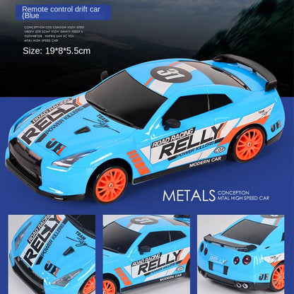 2,4G RC CAR Med LED-ljus 4WD Fjärrkontroll Drift Cars Professionella racingleksaker GTR modell AE86 för barn Julklappar