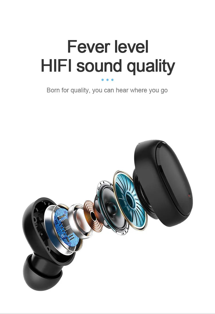 Original A6S TWS Headset Trådlösa hörlurar Bluetooth-hörlurar Sport Stereo Fone Bluetooth-hörlurar för Xiaomi Huawei iPhone