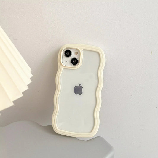 Transparent Curly Wave Shockproof Case for iPhone Models