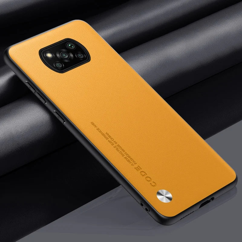 Lyxigt PU-läderfodral för Xiaomi Poco X3 Pro, matt bakstycke Silikonskydd för Poco X3 NFC, X3 Pro, Poco X3 Coque