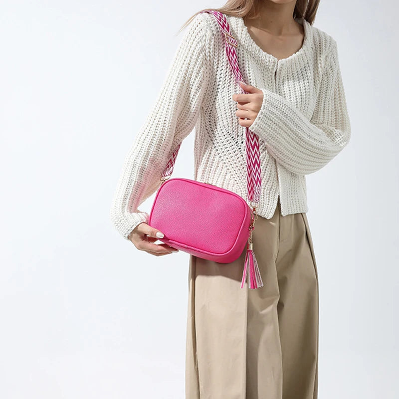 New Vintage Crossbody Cell Phone Shoulder Bag – PU Leather Messenger, Fashionable Daily Use for Women, Wide Strap Handbag