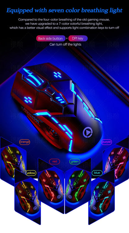 UTH G5 Six key 3200PDI wired illuminated gaming mouse, e-sports mechanical mute computer accessories