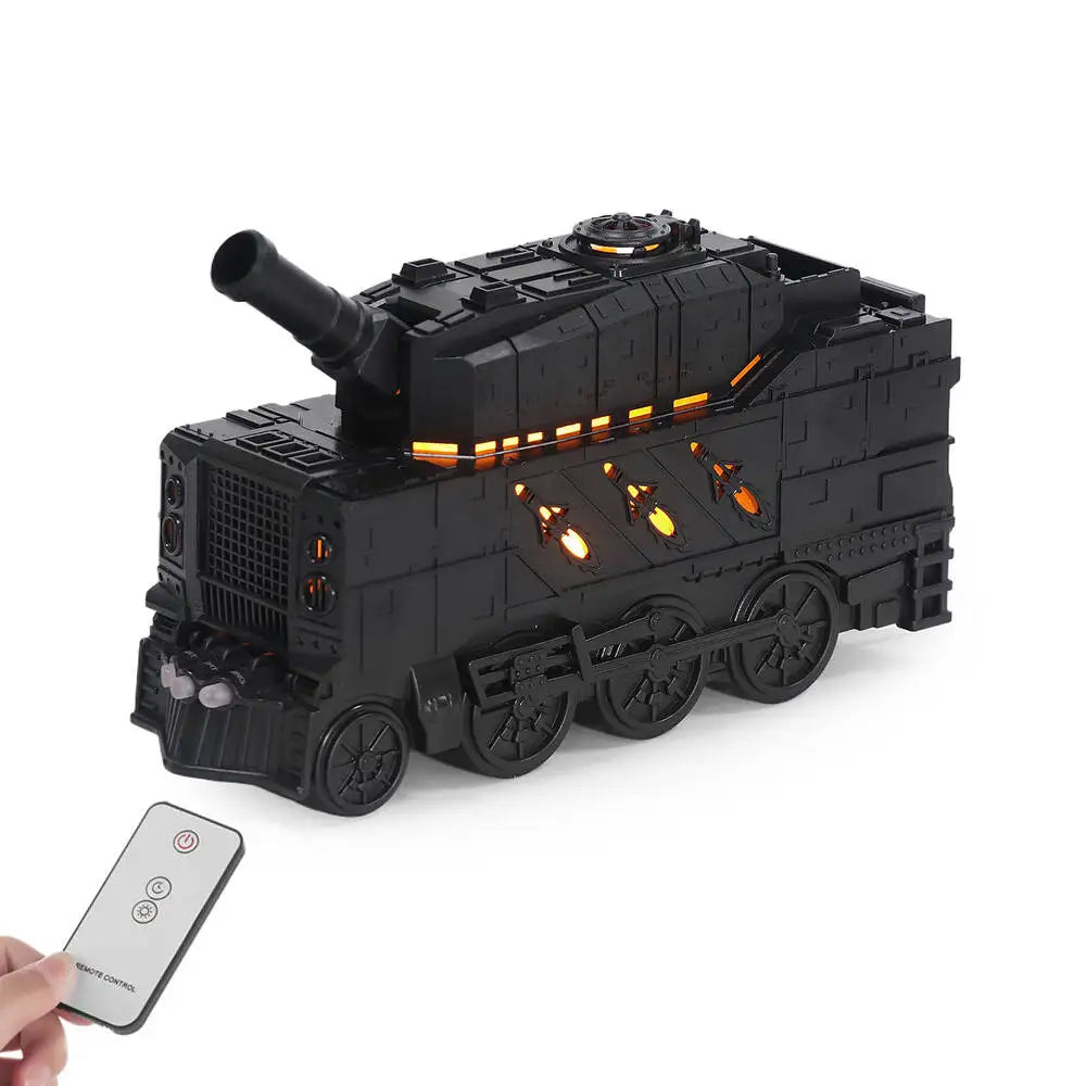 Train Cannon Ultrasonic Air Humidifier – Jellyfish Spray Aroma Diffuser with Colorful Lights & Remote Control