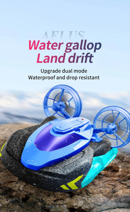 Ny S10 Water &amp; Land 2 i 1 fjärrkontroll Höghastighetsbåt 2,4G Amfibie Hovercraft RC Drift Bil Barnleksaker Julklappar