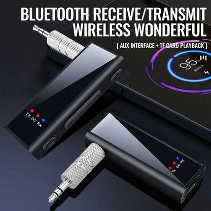 Ny Bluetooth 5.4 Audio Transmitter Receiver 3.5MM AUX Stereo Music Wireless Adapter Med Mic Support TF Card Play För Bil TV PC