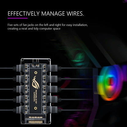 5V 3-stifts ARGB RGBW-kabel ASUS AURA SYNC RGB 10 Hub Splitter SATA Strömförlängningskabel Adapter LED Strip Light PC RGB Fläktkylare