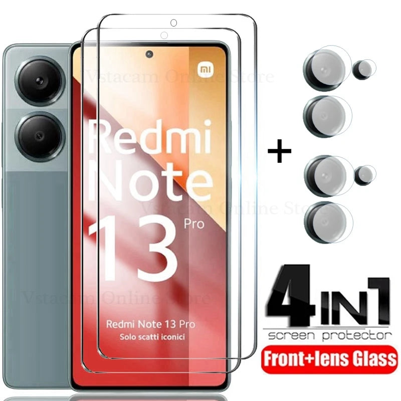 4in1 Tempered Glass For Xiaomi Redmi Note 13 Pro 4G 5G 13Pro+ Note13 Pro Plus Camera Lens Film Protective Screen Protector