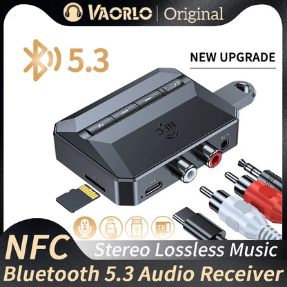 NFC Bluetooth 5.3 Audio Receiver 3.5mm AUX RCA USB U-Disk/TF HIFI Stereo Musik Trådlös Adapter Med Mic För Bilsats Högtalarförstärkare