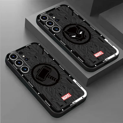 Phone Case for Samsung Galaxy S21, S24 Ultra, S22 Plus, S21 FE, S23 Ultra, S20 – Luxury Bumper Marvel Hero Logo Silicone