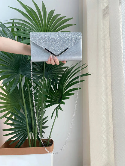 Glitter Bling Envelope Clutch – Elegant fest- och bröllopsväska för kvinnor.