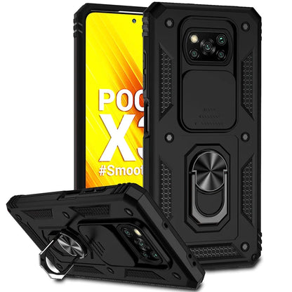 Stötsäkert Pansarfodral för Xiaomi Pocophone Poco X3 Pro, Bilhållare Telefonskydd för Poco X3 NFC, X3 Pro, Kameralinsskydd Funda