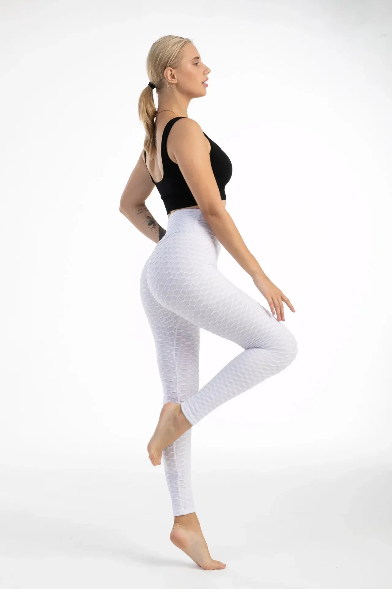 Women's High Waist Seamless Bubble Leggings with Hip Lift