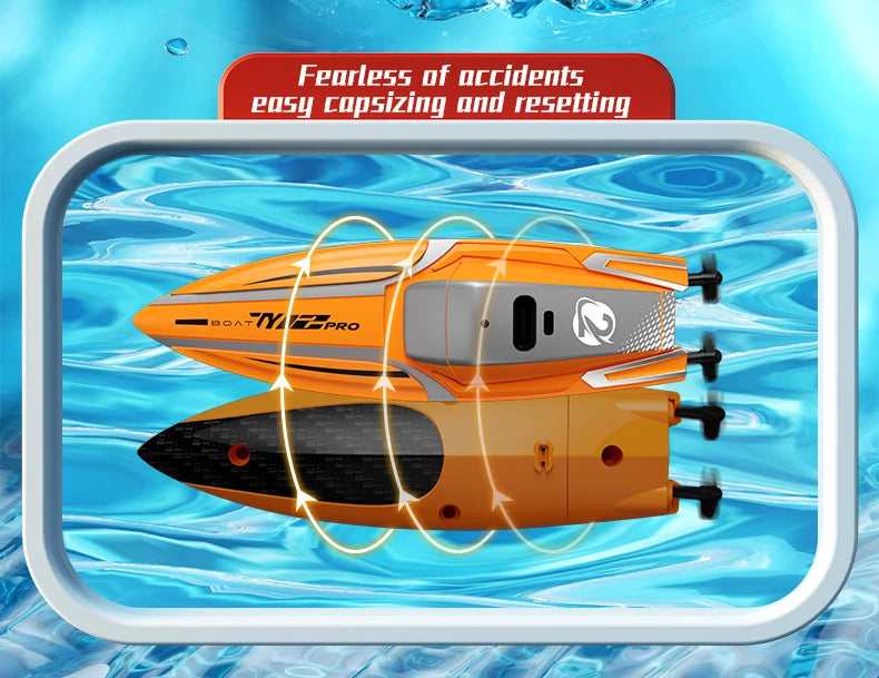 2.4G RC Mini Stunt Speedboat Remote Control double motor High-speed Ship Waterproof Model Kids Toys Water Pool Multiplayer Game